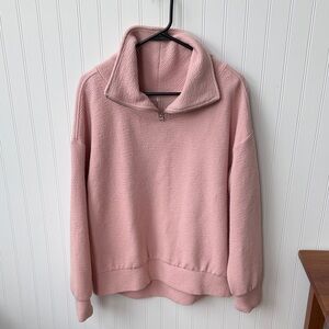 CALIA by Carrie Underwood Dusty Pink Quarter-Zip Turtleneck Sweater